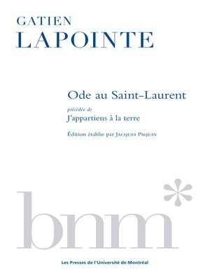cover image of Ode au Saint-Laurent